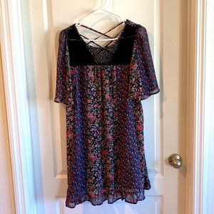 Intu Floral Dress with lace top Size M